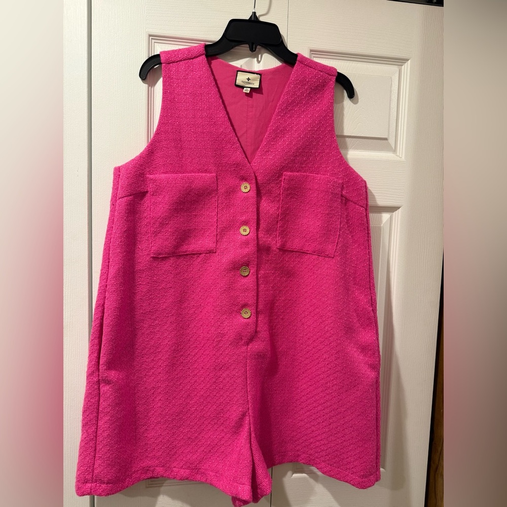 Tuckernuck Hot Pink Myla  Romper